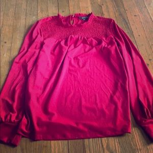 Adrianna Papel long sleeved red blouse. Like new!